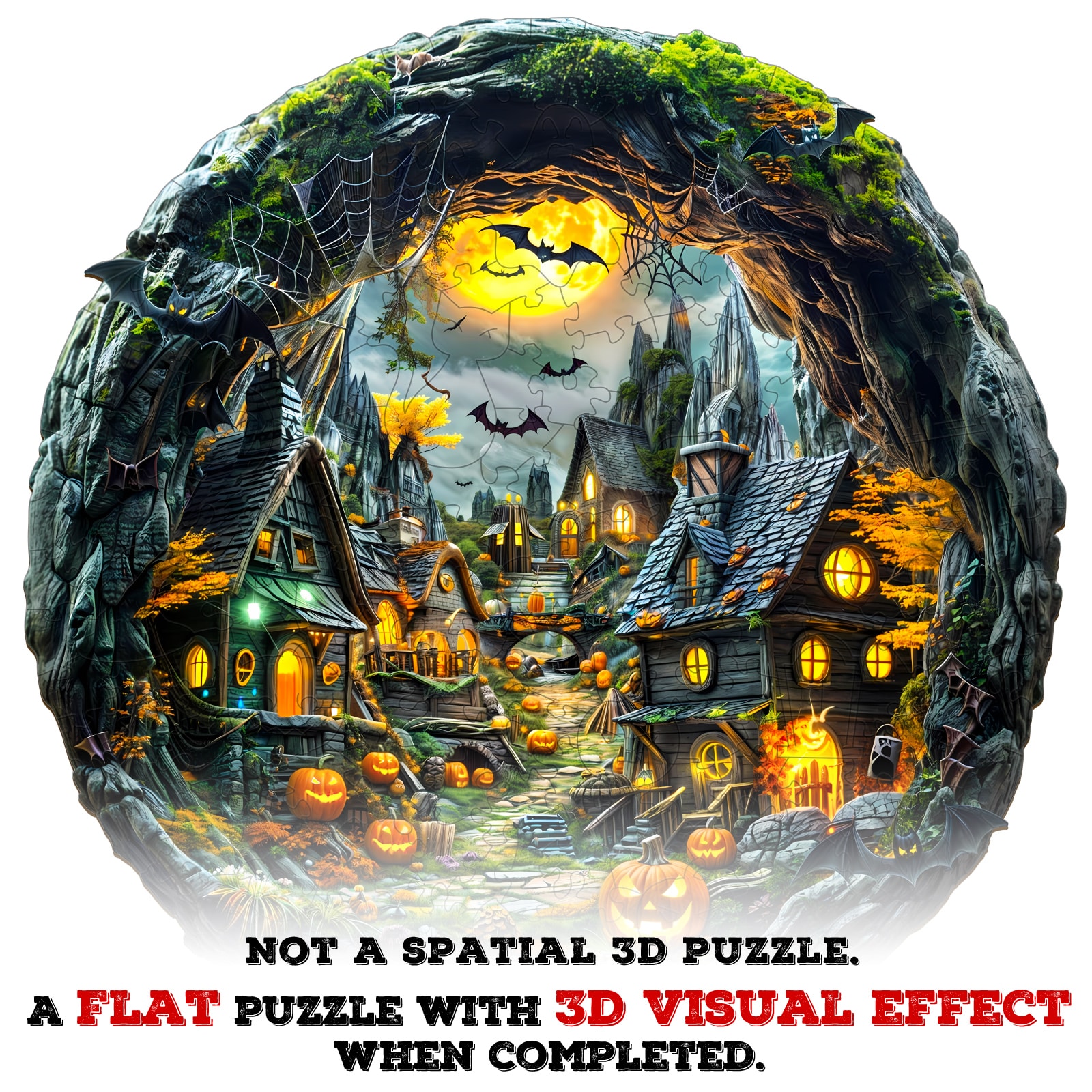 Wooden Jigsaw Puzzle-3D Halloween Night - Image 7