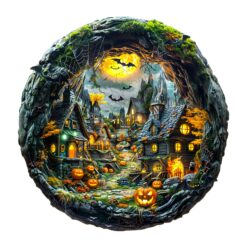 Wooden Jigsaw Puzzle-3D Halloween Night