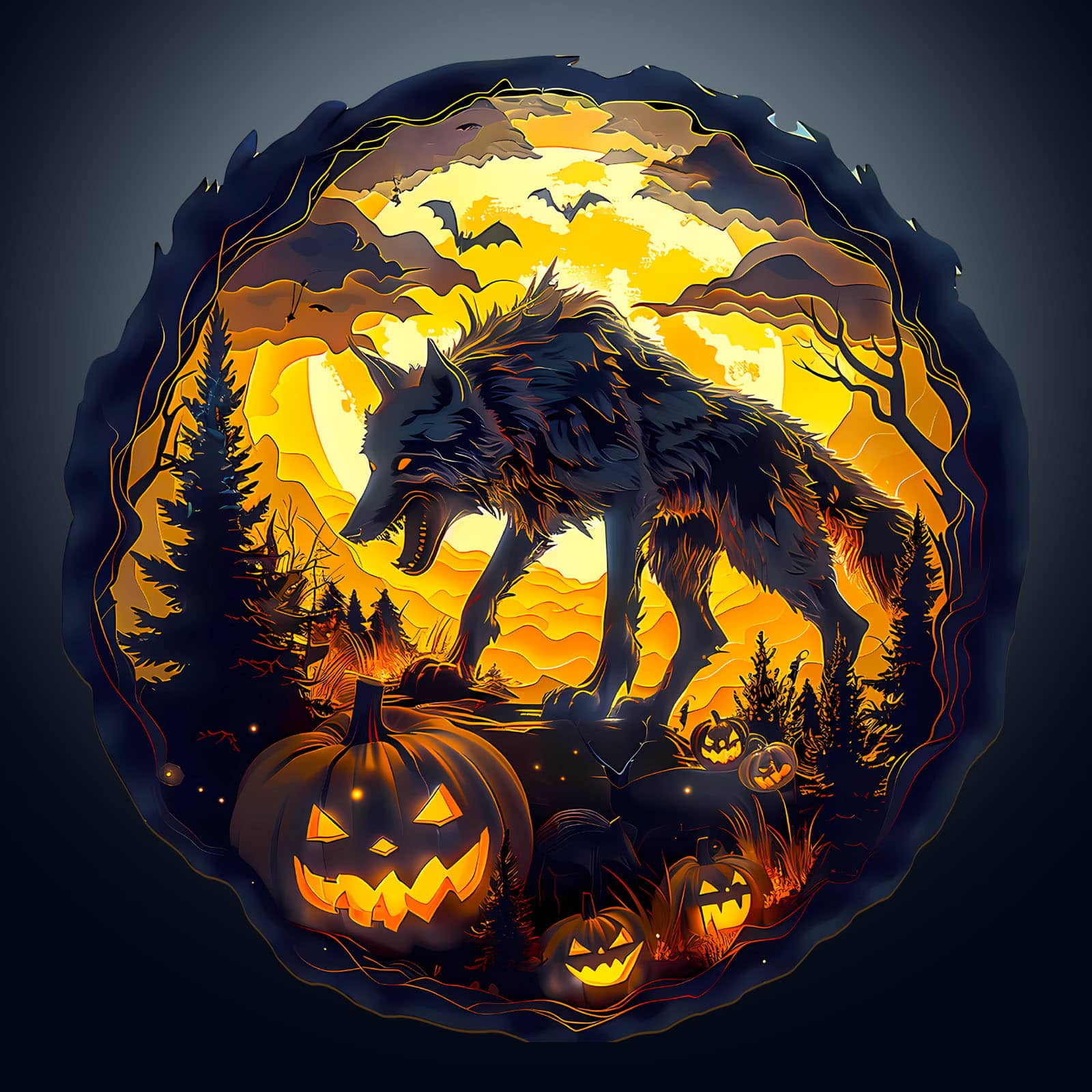 Wooden Jigsaw Puzzle-3D Halloween Wolf - Image 8