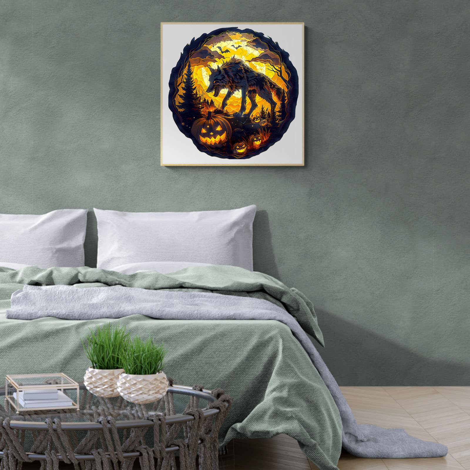 Wooden Jigsaw Puzzle-3D Halloween Wolf - Image 9