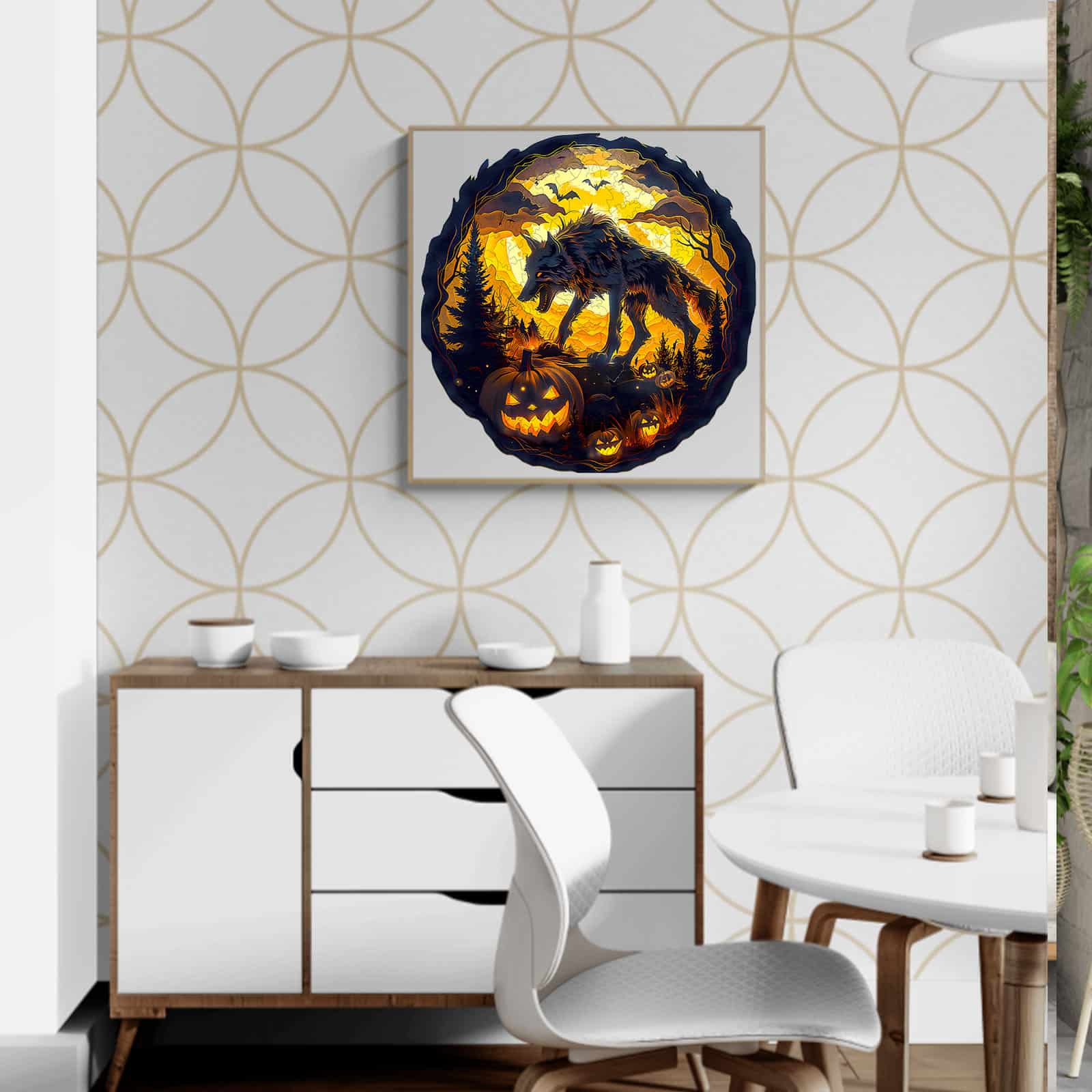 Wooden Jigsaw Puzzle-3D Halloween Wolf - Image 10