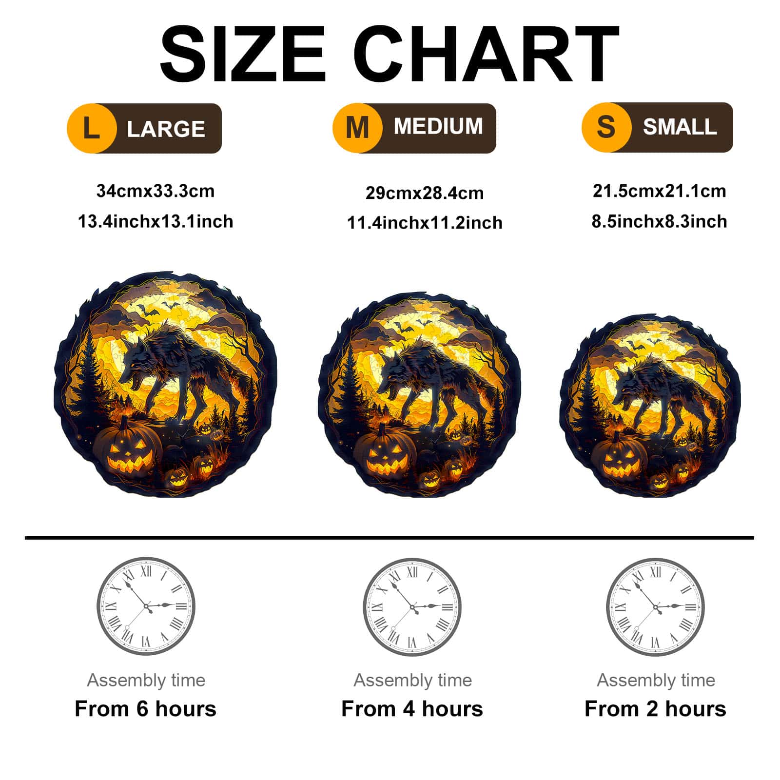 Wooden Jigsaw Puzzle-3D Halloween Wolf - Image 3