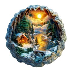 Wooden Jigsaw Puzzle-3D Winter Scene
