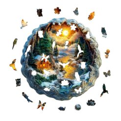 Alternative view of Wooden Jigsaw Puzzle-3D Winter Scene