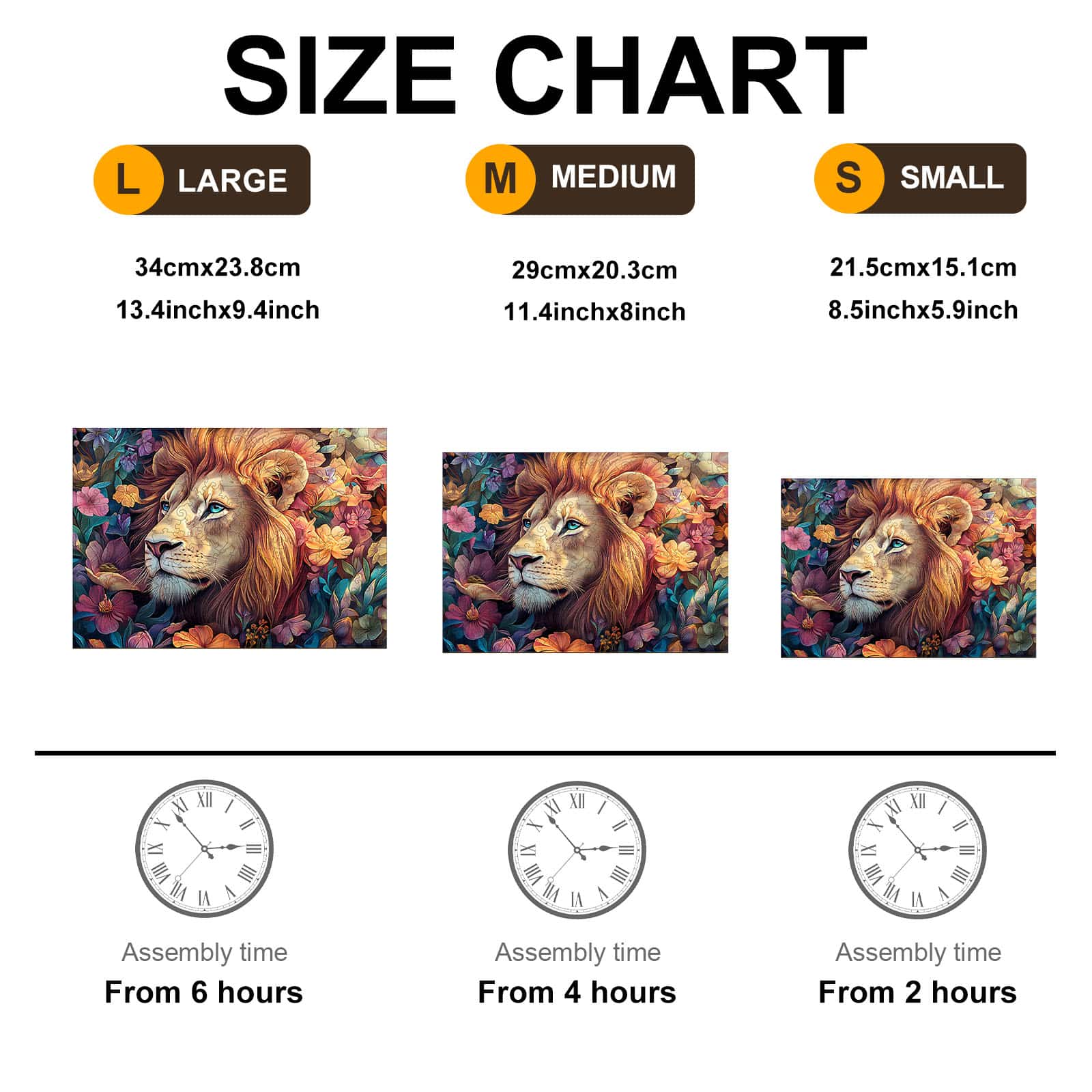 Wooden Jigsaw Puzzle - Blossom-Kissed Lion - Image 3