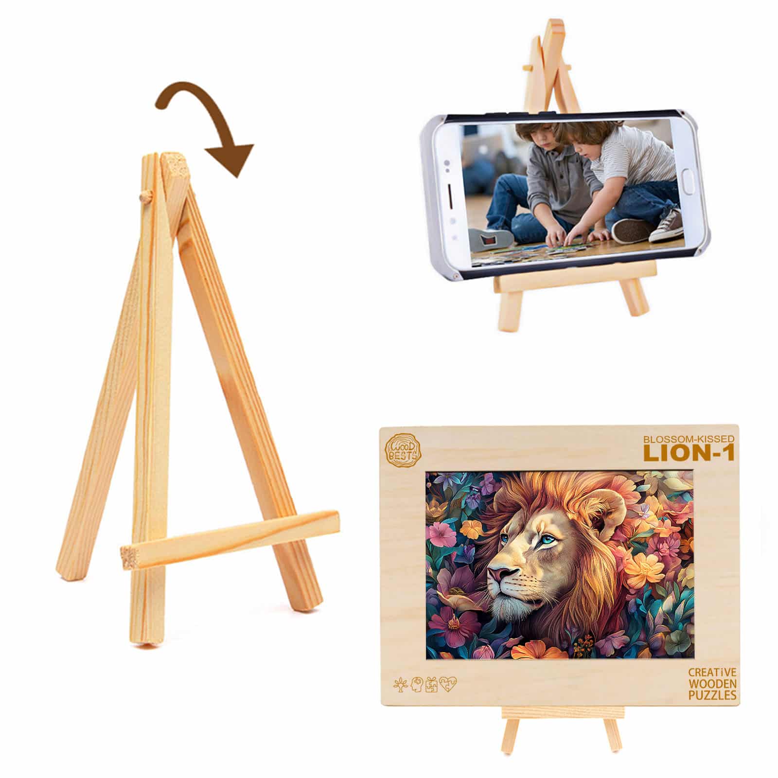 Wooden Jigsaw Puzzle - Blossom-Kissed Lion - Image 8