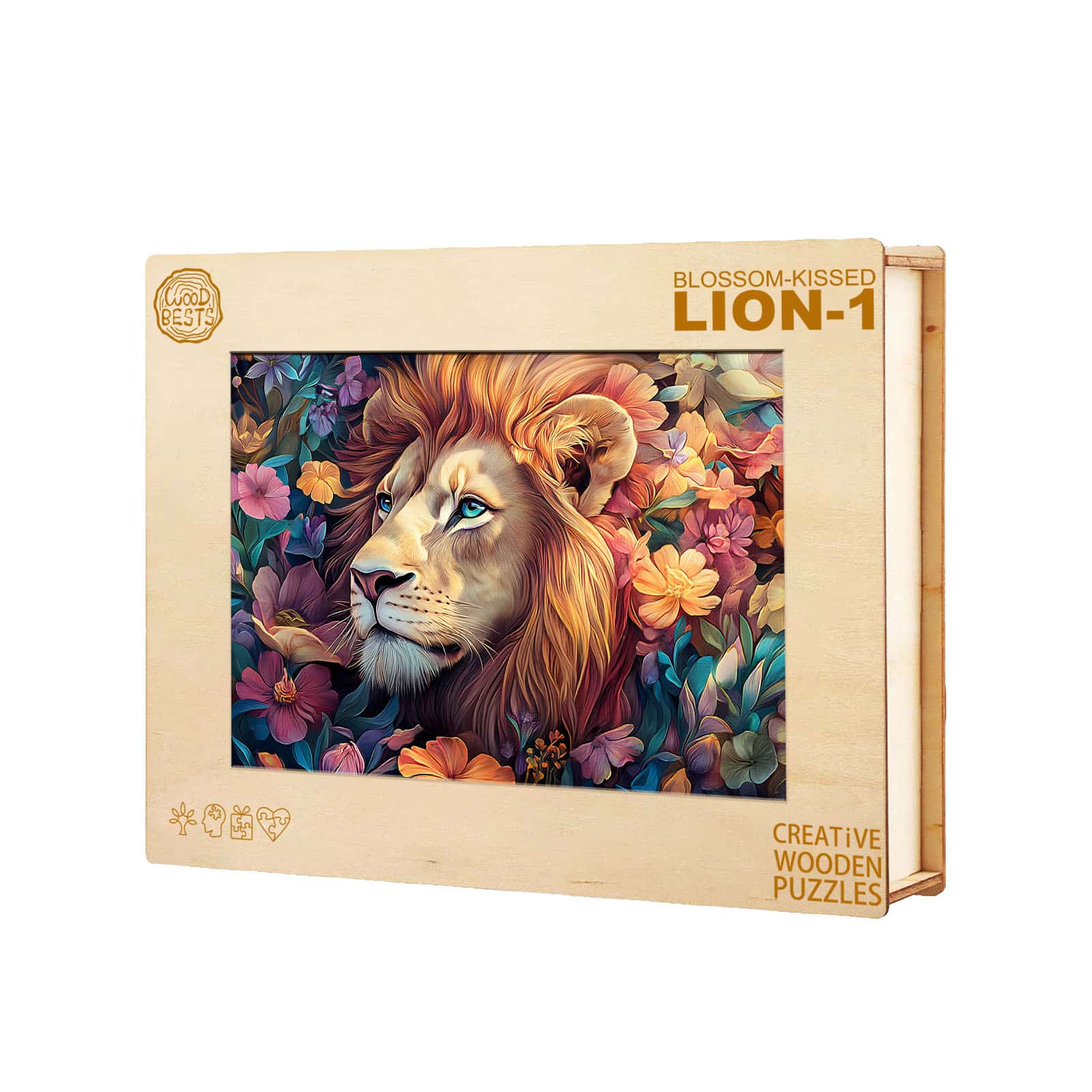 Wooden Jigsaw Puzzle - Blossom-Kissed Lion - Image 7