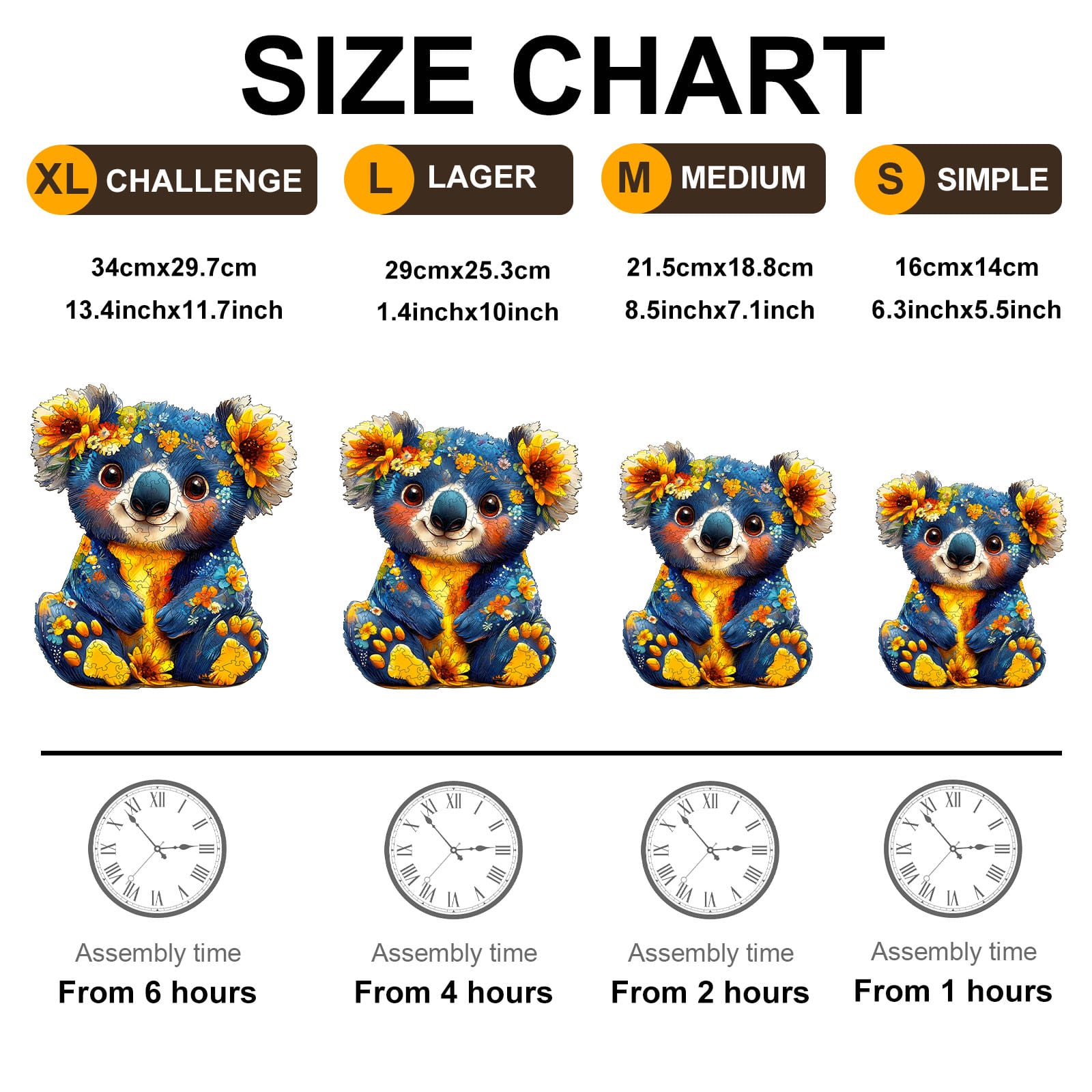 Wooden Jigsaw Puzzle - Colorful Koala - Image 3