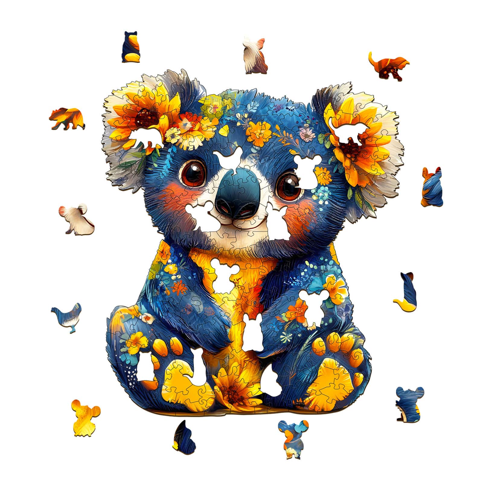 Wooden Jigsaw Puzzle - Colorful Koala - Image 2
