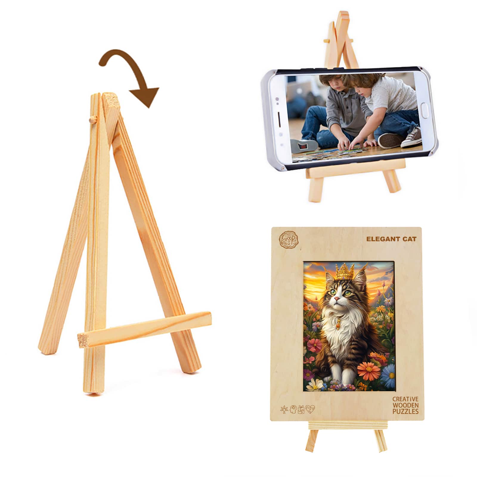 Wooden Jigsaw Puzzle-Elegant Cat - Image 6