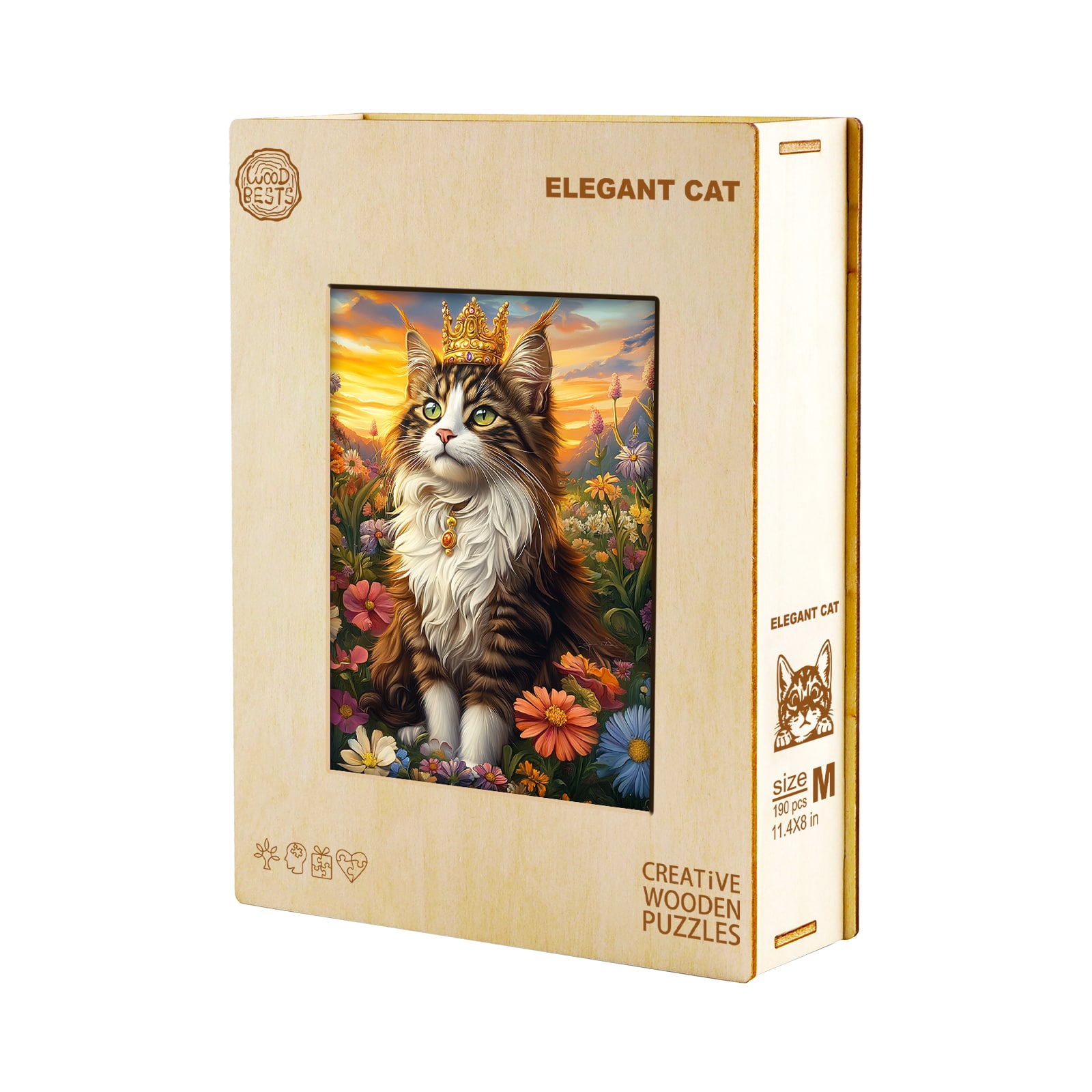 Wooden Jigsaw Puzzle-Elegant Cat - Image 5