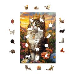 Alternative view of Wooden Jigsaw Puzzle-Elegant Cat