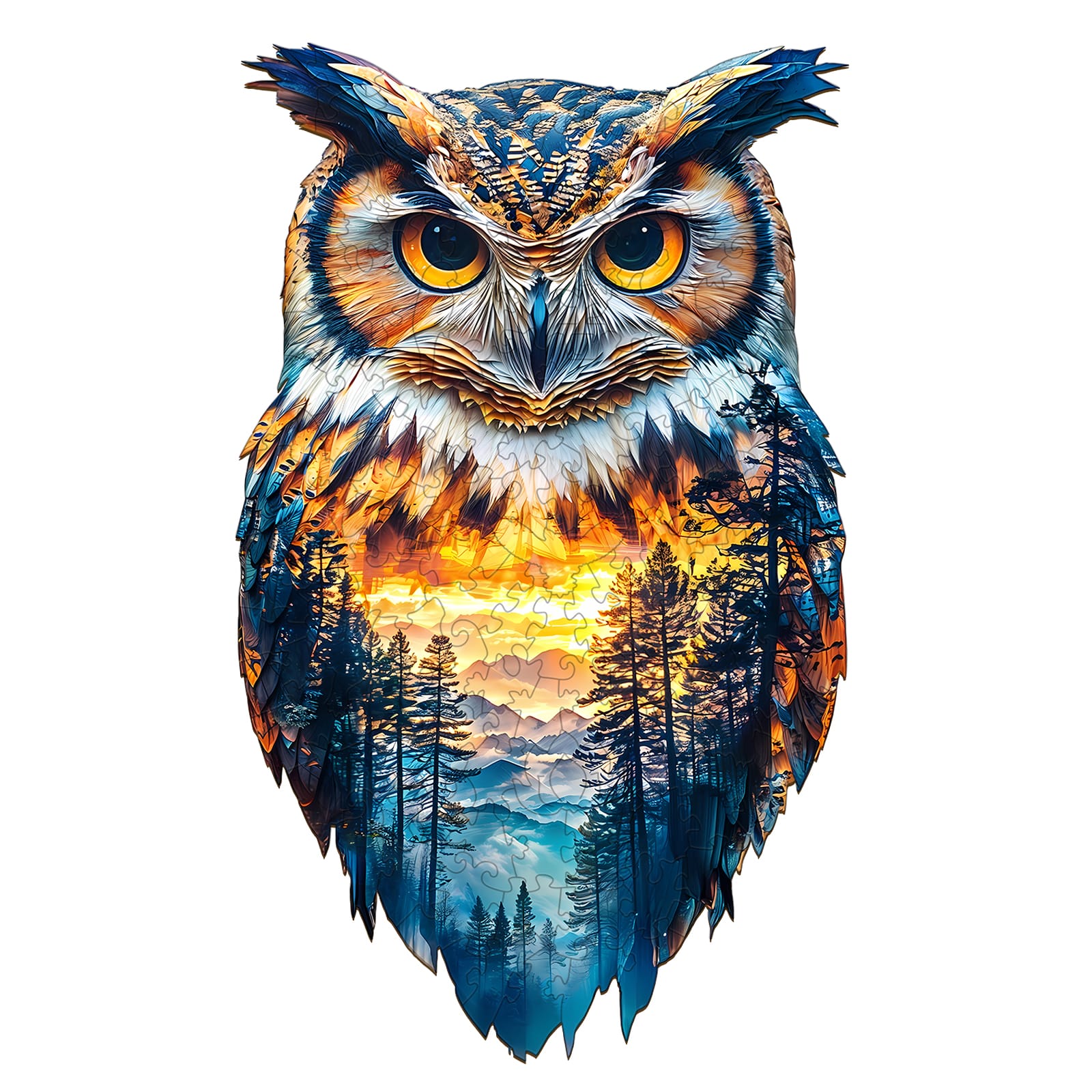Wooden Jigsaw Puzzle-Forest Owl