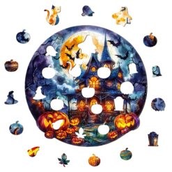 Alternative view of Wooden Jigsaw Puzzle-Halloween Pumpkin 2