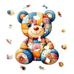 Alternative view of Wooden Jigsaw Puzzle - Patchwork Bears