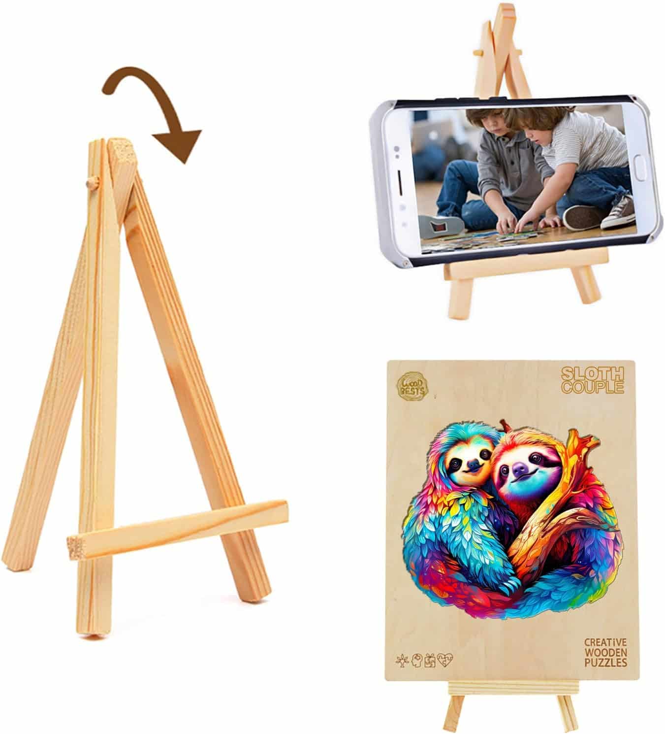 Wooden Jigsaw Puzzle-Sloth Couple - Image 6