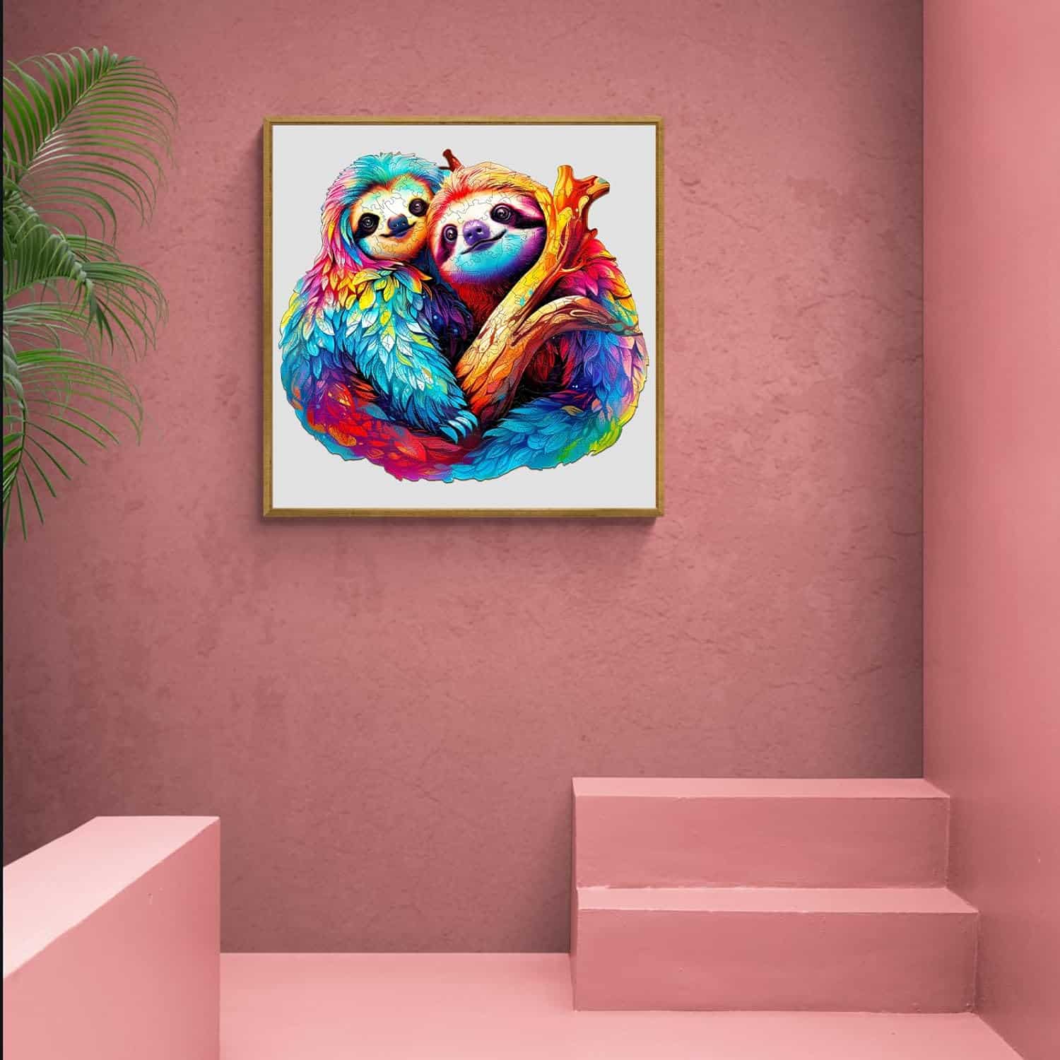 Wooden Jigsaw Puzzle-Sloth Couple - Image 8