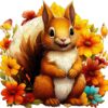 Wooden Jigsaw Puzzle-smiling squirrel