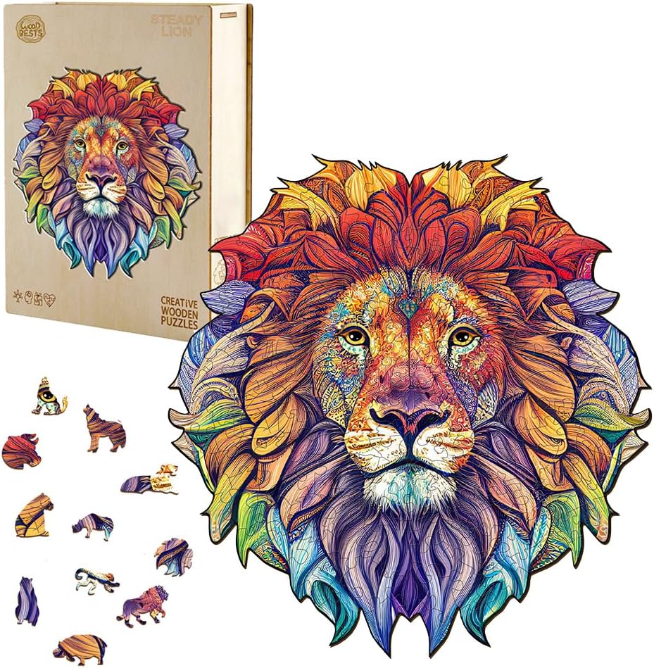 Wooden Jigsaw Puzzle-Steady Lion