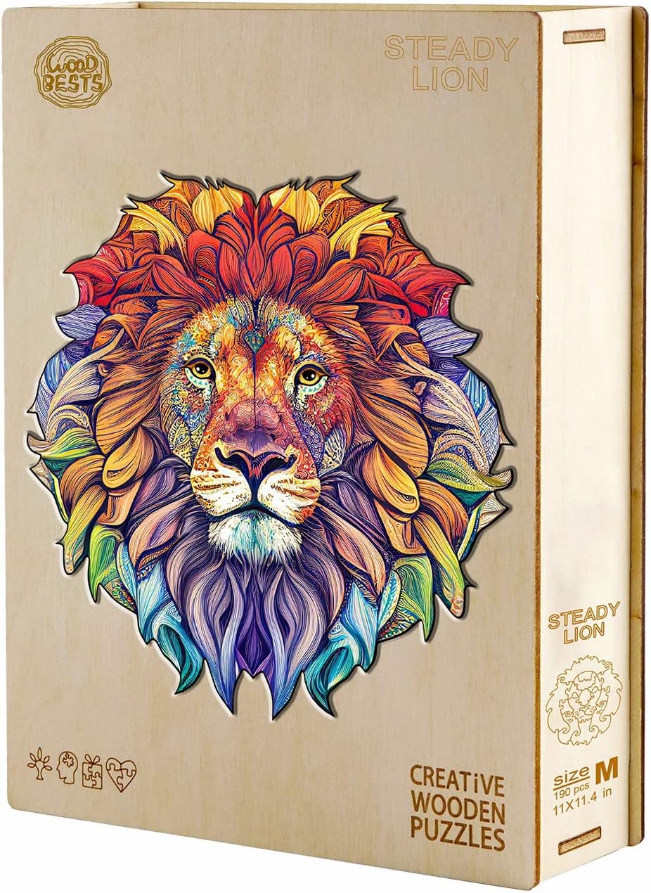 Wooden Jigsaw Puzzle-Steady Lion - Image 3