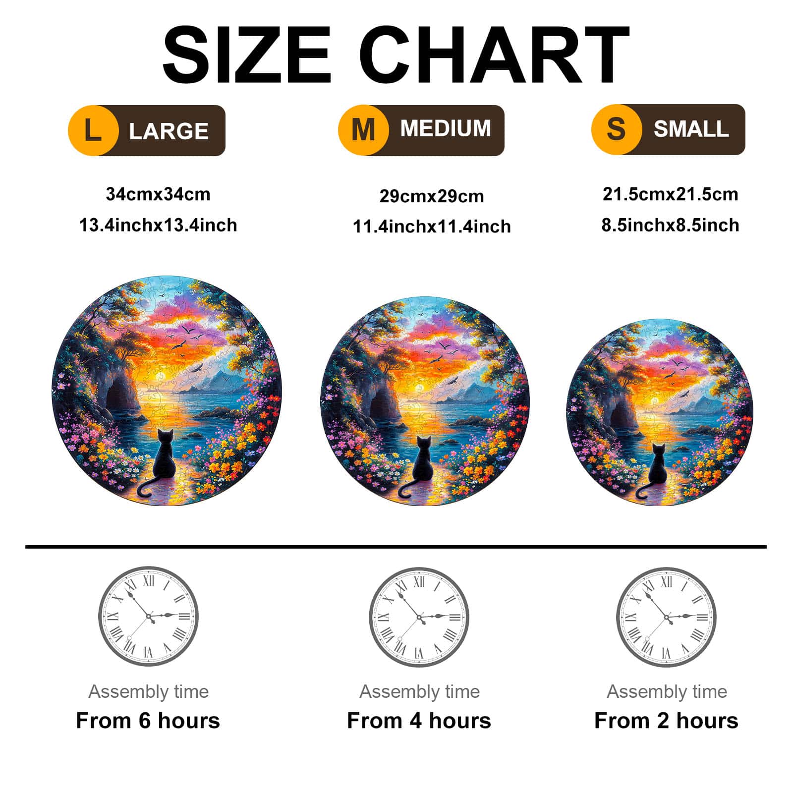 Wooden Jigsaw Puzzle-Sunset Kitten - Image 3