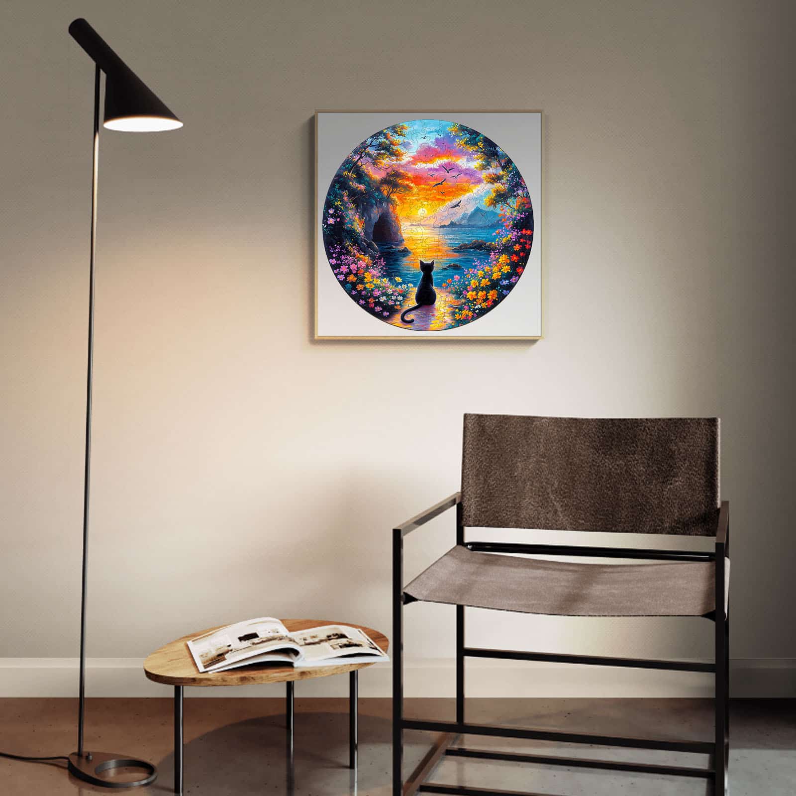 Wooden Jigsaw Puzzle-Sunset Kitten - Image 7