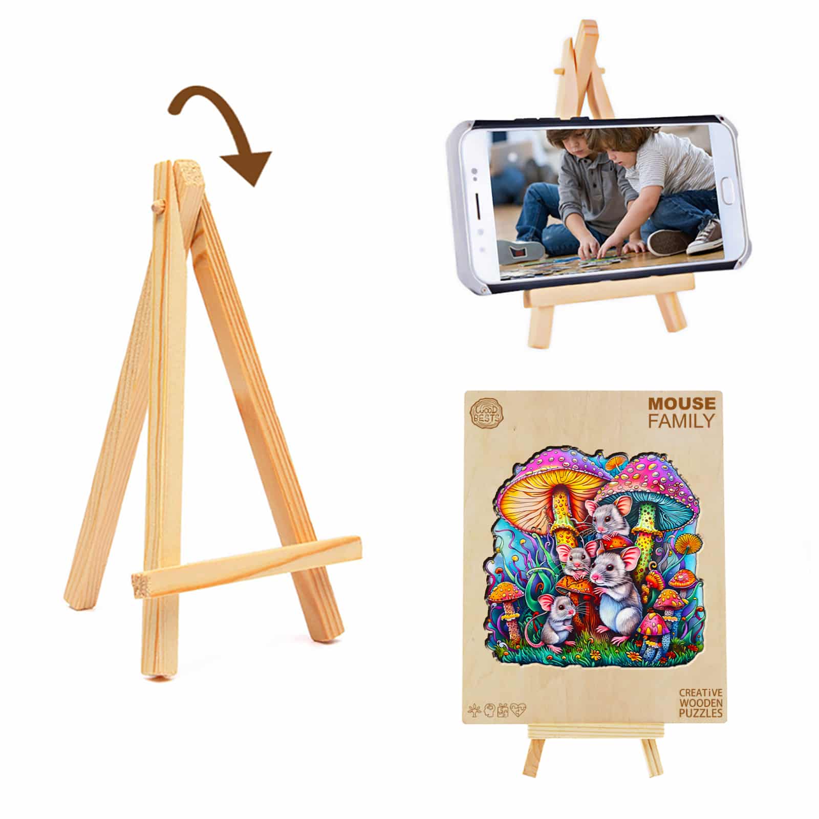 Wooden Jigsaw Puzzle-Mouse Family - Image 6