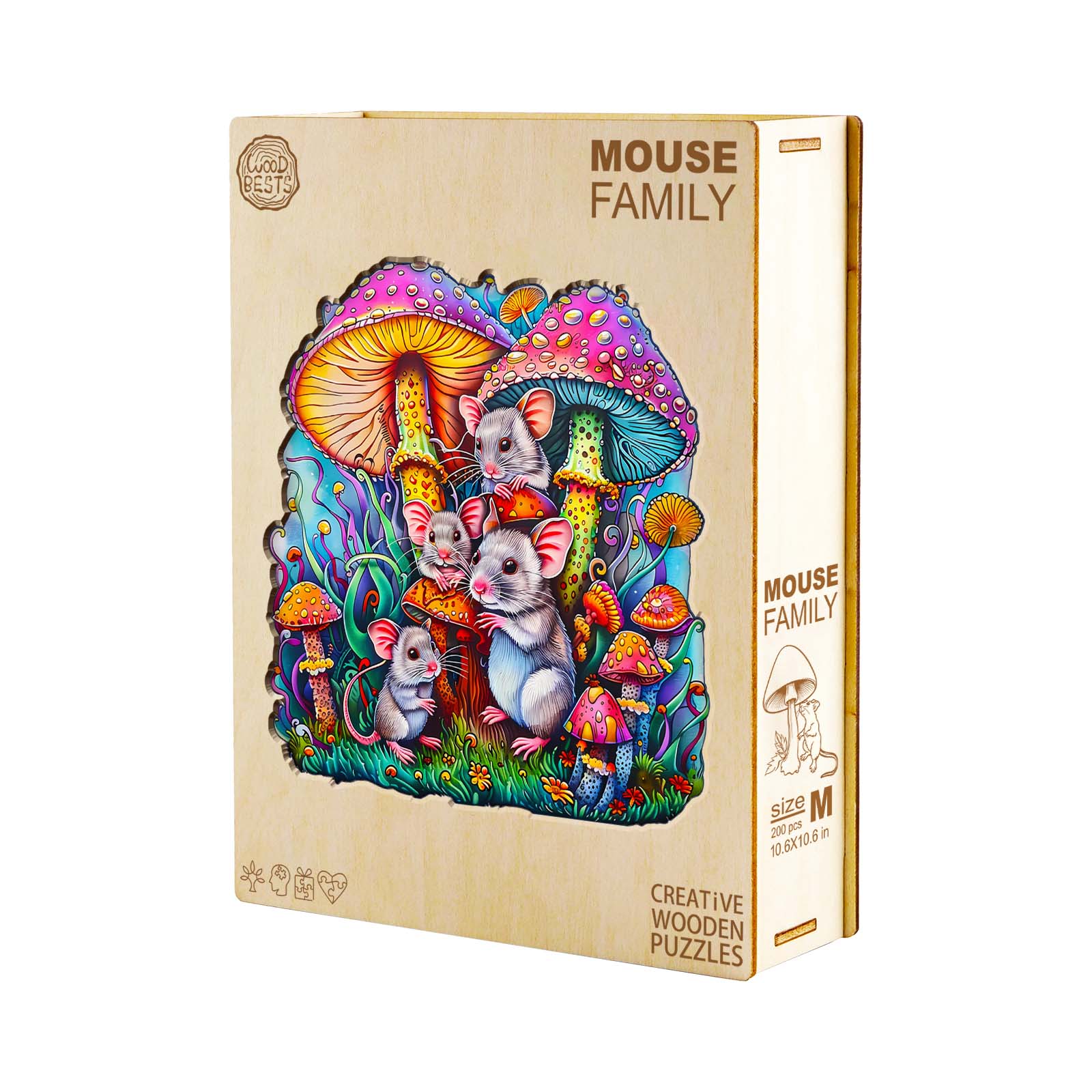 Wooden Jigsaw Puzzle-Mouse Family - Image 5