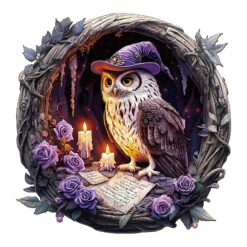 Wooden Jigsaw Puzzle-Witch Owl
