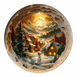 Wooden Jigsaw Puzzle-3D Christmas Village 2