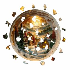 Alternative view of Wooden Jigsaw Puzzle-3D Christmas Village 2