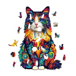 Alternative view of Colorful Ragdoll Cat 2 - Wooden Jigsaw Puzzle