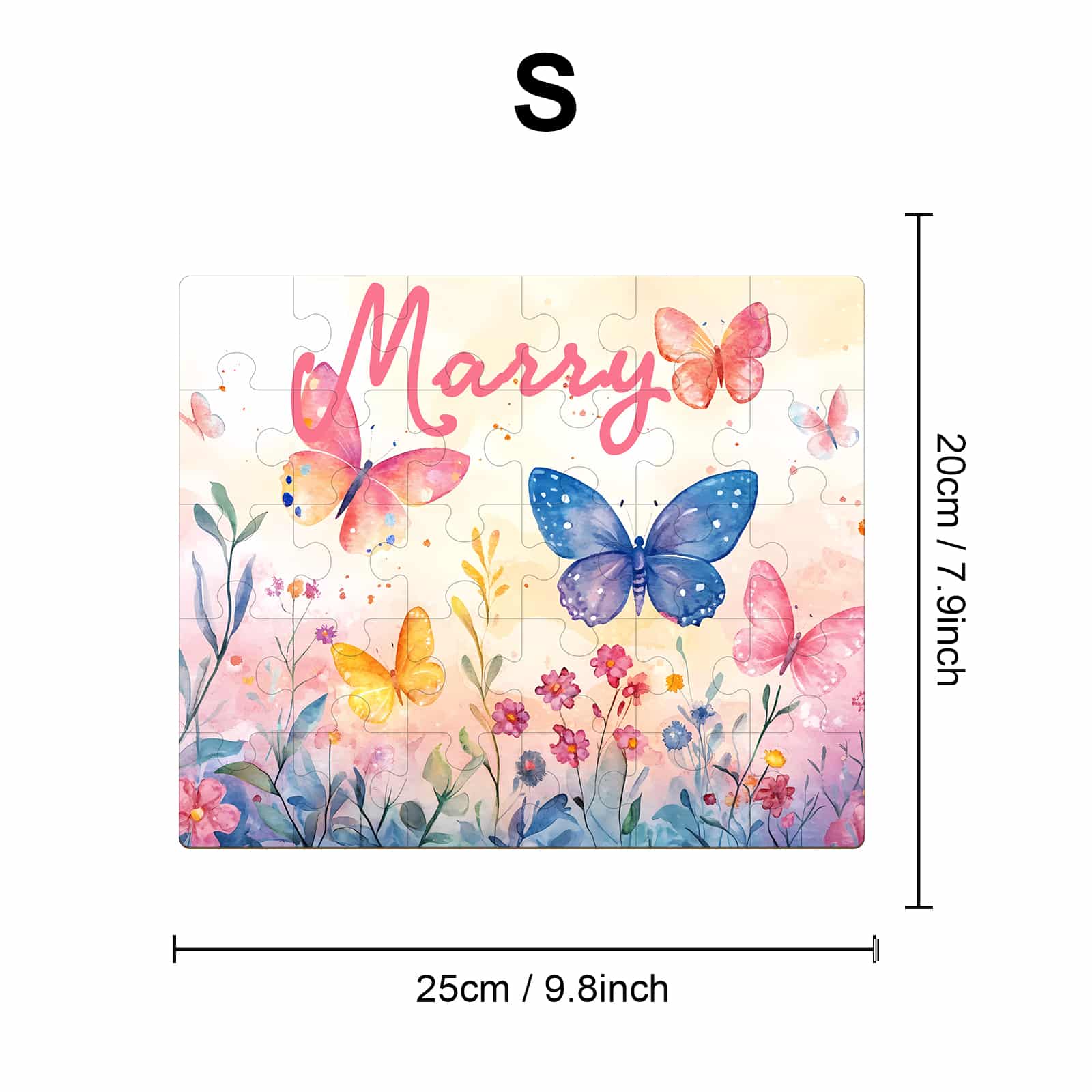Custom Name Wooden Jigsaw Puzzle for Children - Beautiful Butterfly - Image 11
