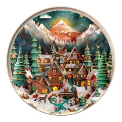 Wooden Jigsaw Puzzle - 3D Christmas Town