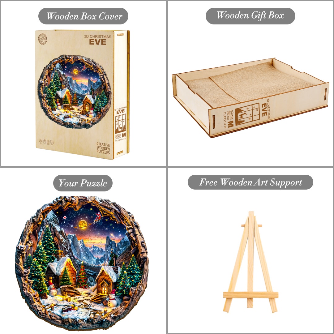 Wooden Jigsaw Puzzle - 3D Christmas Eve - Image 5
