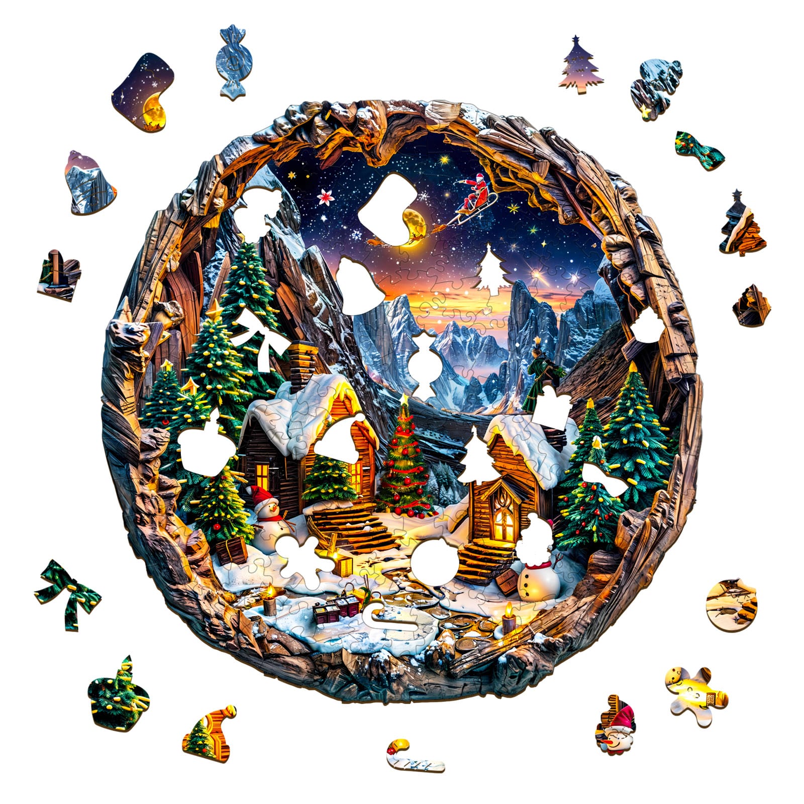 Wooden Jigsaw Puzzle - 3D Christmas Eve - Image 2