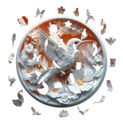 Alternative view of Wooden Jigsaw Puzzle - 3D Paper Hummingbird