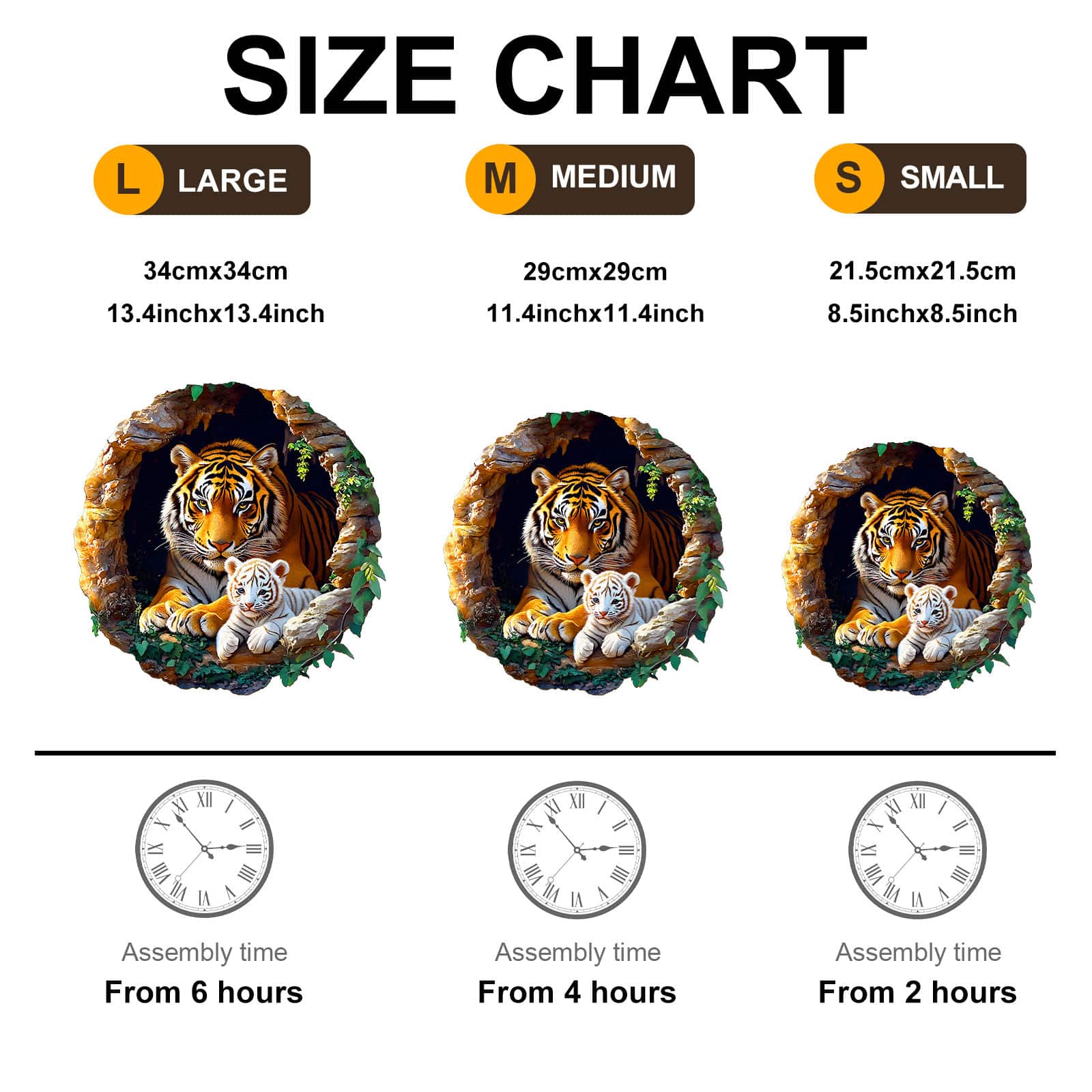 Wooden Jigsaw Puzzle - 3D Tiger Family - Image 3