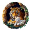 Wooden Jigsaw Puzzle - 3D Tiger Family