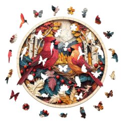 Alternative view of Wooden Jigsaw Puzzle - Autumn Cardinal