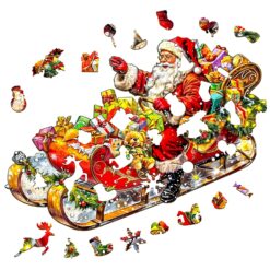Alternative view of Wooden Jigsaw Puzzle - Celebrating Christmas