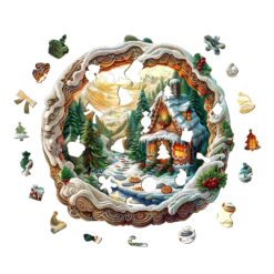 Alternative view of Wooden Jigsaw Puzzle - Christmas House