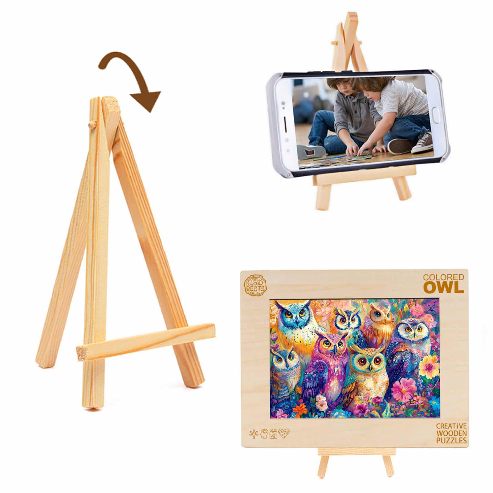 Wooden Jigsaw Puzzle - Colored Owl - Image 8