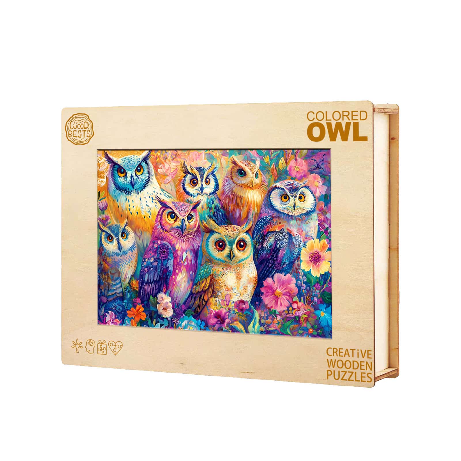 Wooden Jigsaw Puzzle - Colored Owl - Image 7