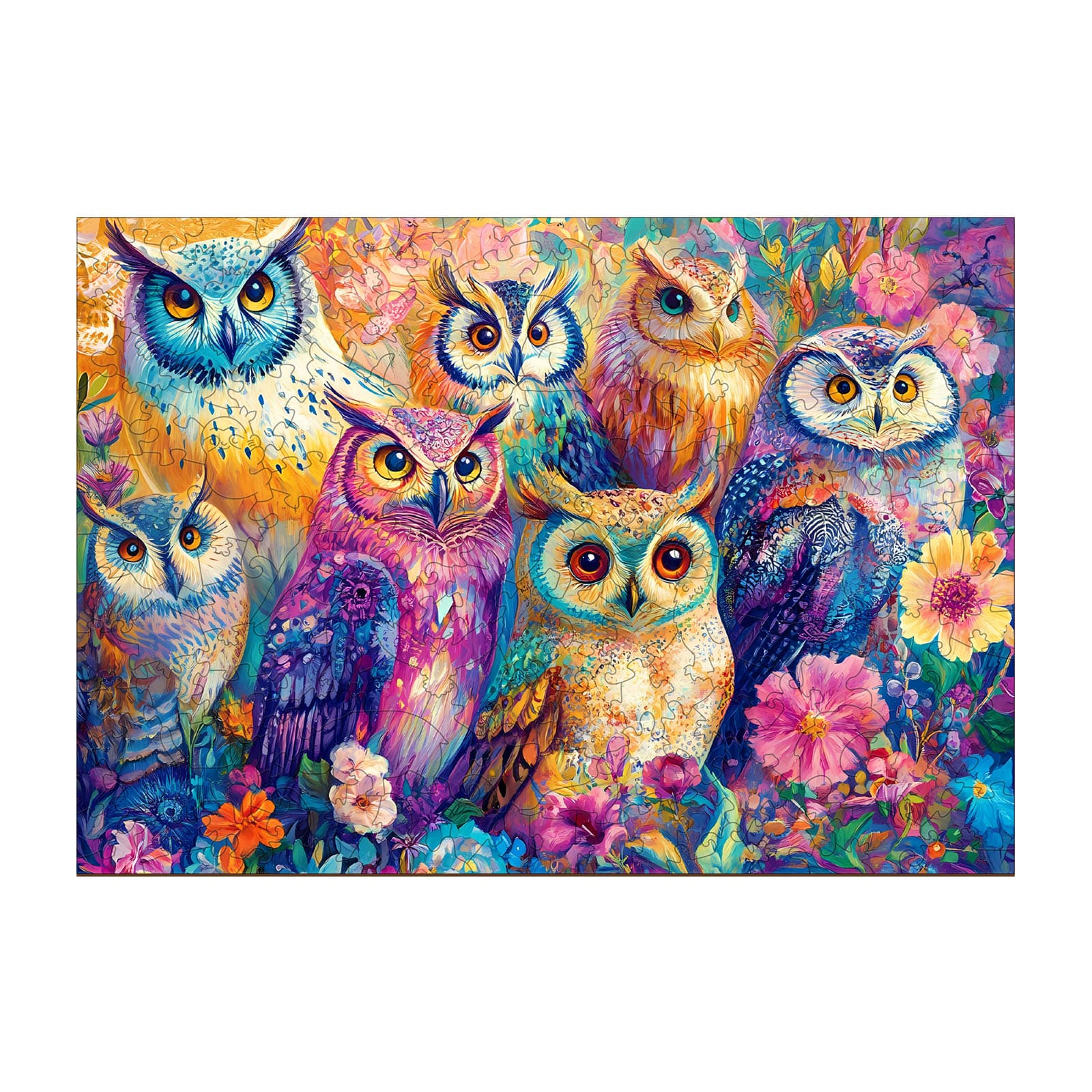 Wooden Jigsaw Puzzle - Colored Owl