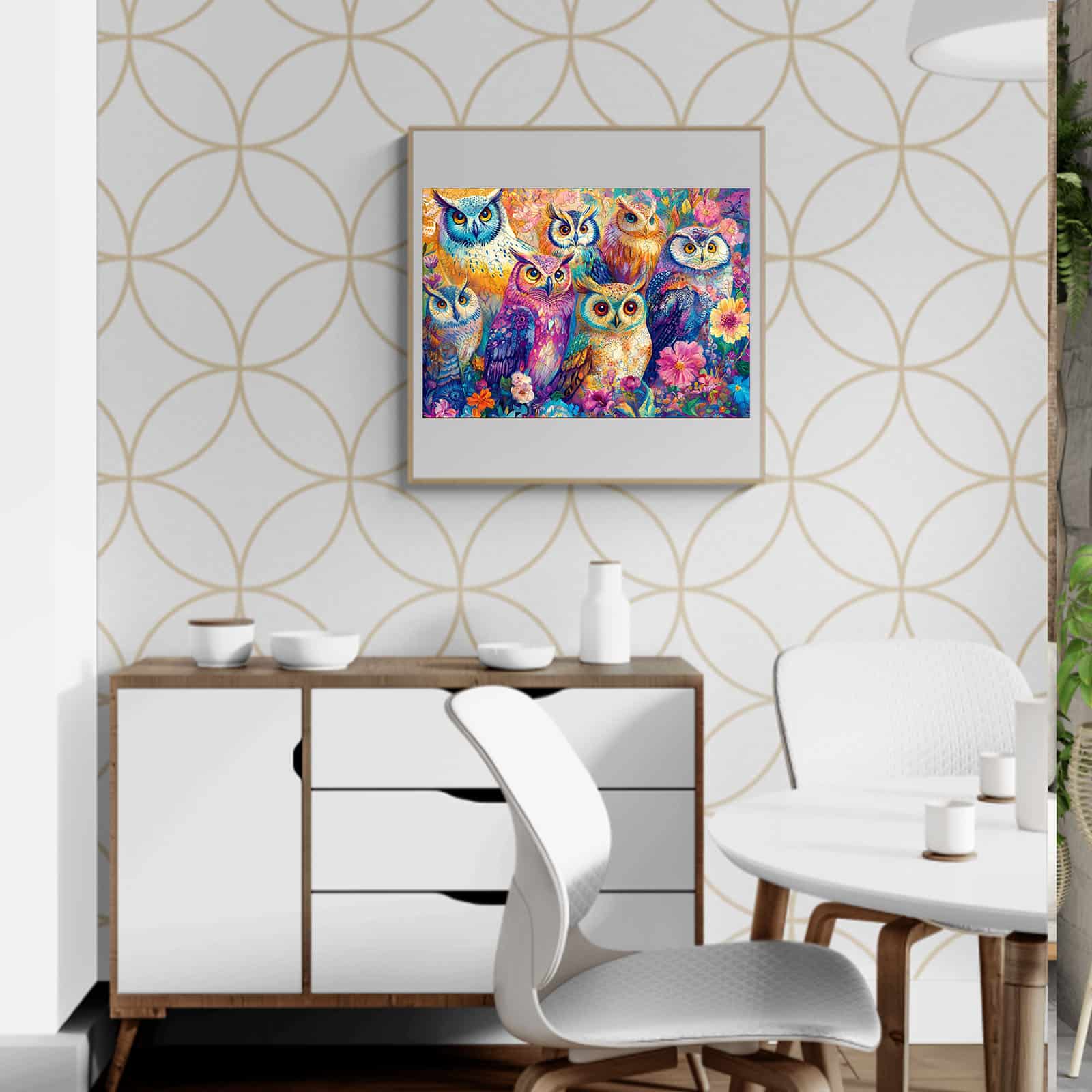 Wooden Jigsaw Puzzle - Colored Owl - Image 4