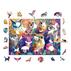 Alternative view of Wooden Jigsaw Puzzle - Colored Owl
