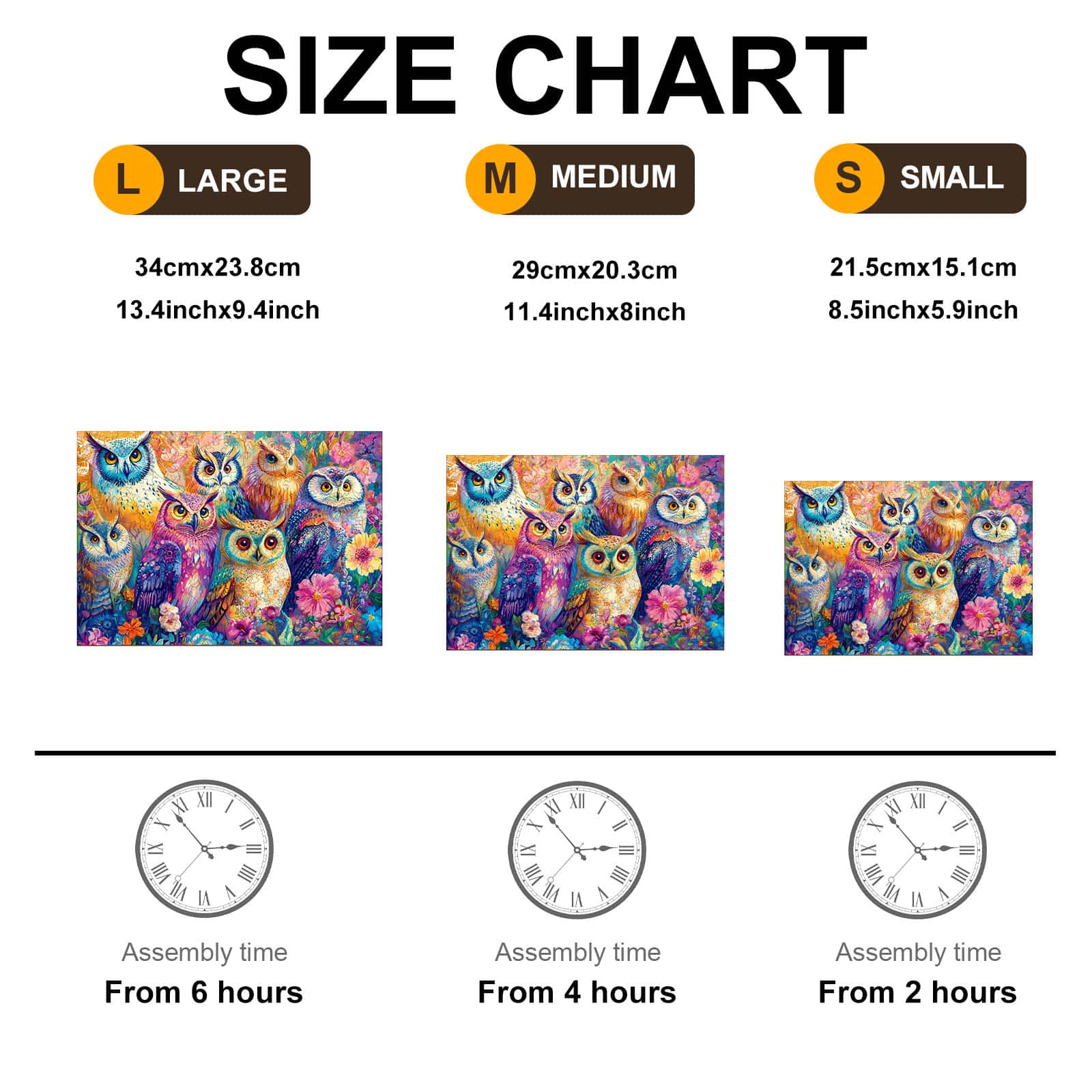 Wooden Jigsaw Puzzle - Colored Owl - Image 3