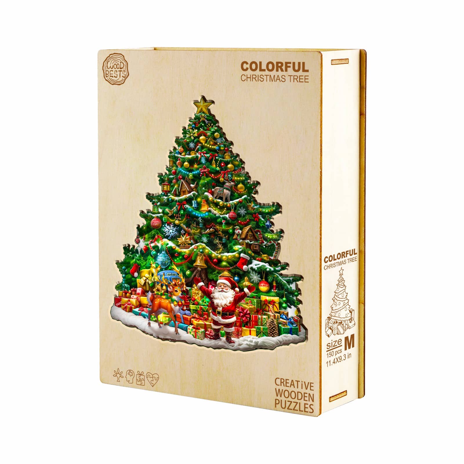Wooden Jigsaw Puzzle - Colorful Christmas Tree - Image 7