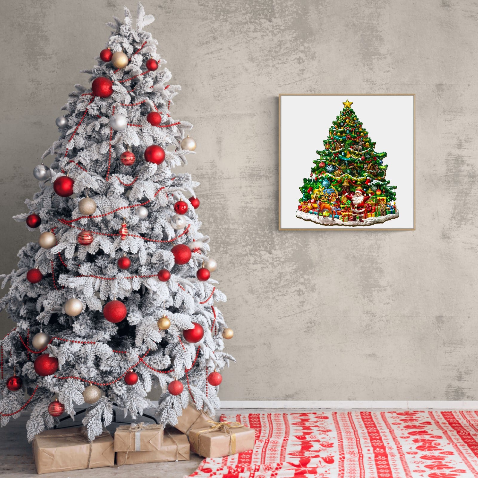 Wooden Jigsaw Puzzle - Colorful Christmas Tree - Image 3